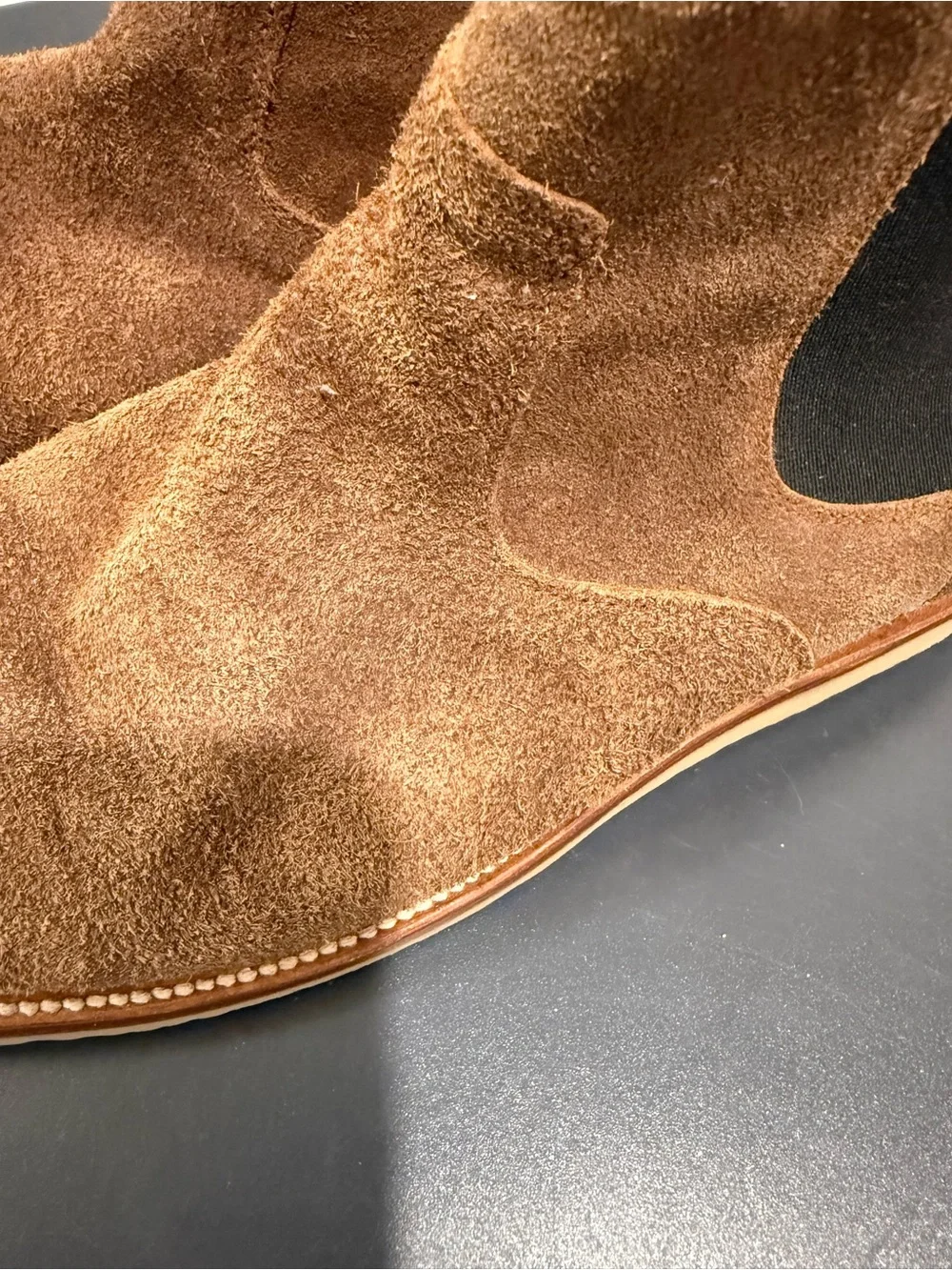 Men's Suede Chukka Boots in Brown with Elastic Gussets by Rhodes